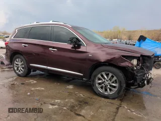 2015 Infiniti QX60 with VIN 5N1AL0MM6FC507755, listed as a Copart auction lot 54202075 with 138,426 mi miles and Salvage Title. Bid and sale history available at DreamBid. Image 4.