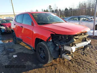 2020 Jeep Compass Sport with VIN 3C4NJDABXLT217802, listed as a IAAI auction lot 41278758 with 61,515 mi miles. Bid and sale history available at carsss.com. Image 1.