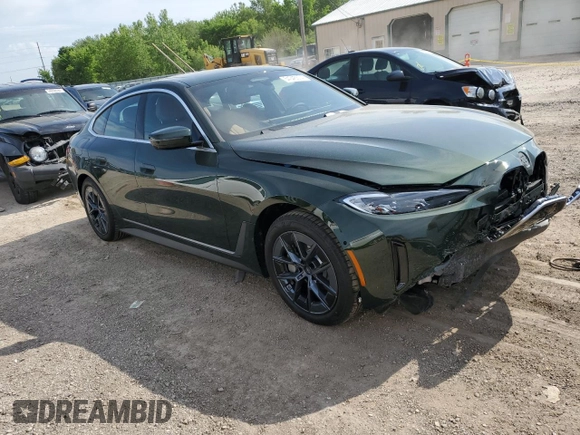 2024 BMW i4 xDrive40 with VIN WBY83FB09RFS98101, listed as a Copart auction lot 54345574 with 209 mi miles and Salvage Title. Bid and sale history available at carsss.com. Image 4.
