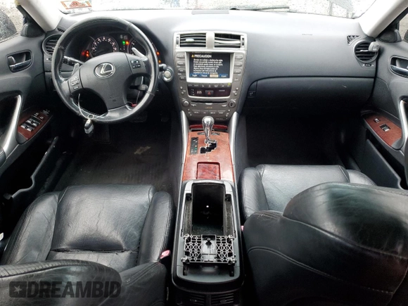 2007 Lexus IS 250 with VIN JTHBK262872039083, listed as a Copart auction lot 57882035 with 191,011 mi miles and Salvage title. Bid and sale history available at DreamBid. Image 8.