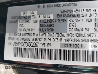 2016 Mazda CX-5 Touring with VIN JM3KE4CY7G0602267, listed as a IAAI auction lot 41854213 with 134,170 mi miles and . Bid and sale history available at carsss.com. Image 9.