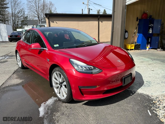2018 Tesla Model 3 Long Range Battery with VIN 5YJ3E1EB4JF146256, listed as a Copart auction lot 52597565 with 153,054 mi miles and Clean Title. Bid and sale history available at carsss.com. Image 1.