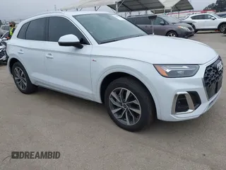2023 Audi Q5 S line Premium with VIN WA1GAAFY9P2135453, listed as a IAAI auction lot 42030044 with 27,690 mi miles and . Bid and sale history available at DreamBid. Image 1.