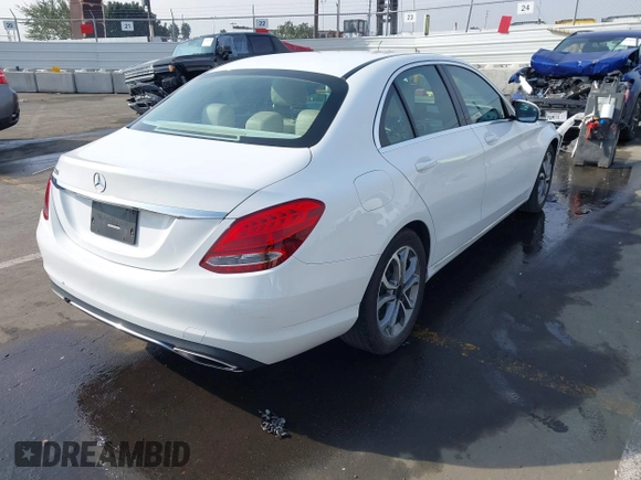 2017 Mercedes-Benz C 300 with VIN 55SWF4JB6HU210940, listed as a IAAI auction lot 41482598 with 101,135 mi miles and . Bid and sale history available at DreamBid. Image 4.