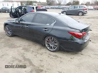 2021 Infiniti Q50 Red Sport 400 with VIN JN1FV7DR3MM880528, listed as a IAAI auction lot 41645447 with 73,160 mi miles and . Bid and sale history available at carsss.com. Image 3.