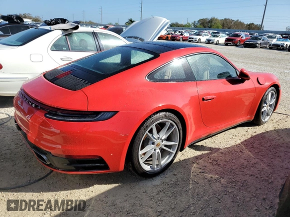2022 Porsche 911 Carrera with VIN WP0AA2A92NS205440, listed as a Copart auction lot 78298794 with 0 mi miles and Salvage Title. Bid and sale history available at carsss.com. Image 3.