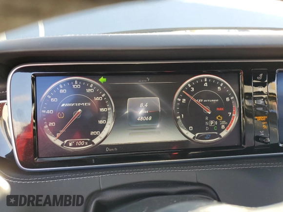 2015 Mercedes-Benz S-Class S 63 AMG with VIN WDDXJ7JB1FA007228, listed as a Copart auction lot 63763424 with 48,068 mi miles and Salvage Title. Bid and sale history available at carsss.com. Image 9.