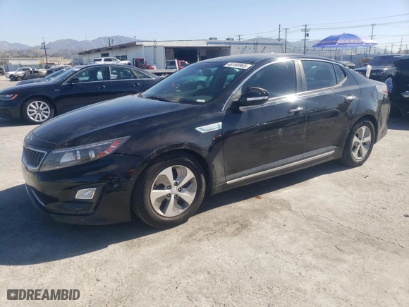 2015 Kia Optima Hybrid with VIN KNAGM4AD4F5088524, listed as a Copart auction lot 46188965 with 111,776 mi miles and Salvage Title. Bid and sale history available at carsss.com. Image 1.