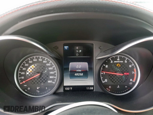 2018 Mercedes-Benz C 43 AMG with VIN 55SWF6EB2JU257667, listed as a Copart auction lot 51539385 with 48,258 mi miles and Salvage title. Bid and sale history available at DreamBid. Image 9.
