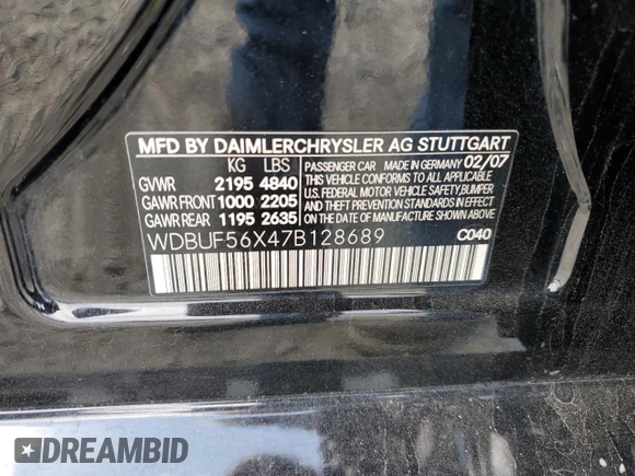 2007 Mercedes-Benz E 350 z VIN WDBUF56X47B128689, wystawiony jako Copart lot #59374825 z przebiegiem 138 042 mil mil oraz Szkoda całkowita • Salvage title. Historia ofert i sprzedaży dostępna na DreamBid. Obrazek 12.