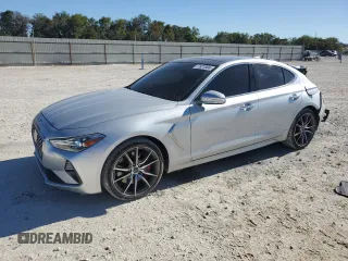 2019 Genesis G70 3.3T Advanced with VIN KMTG74LE1KU024023, listed as a Copart auction lot 77521804 with 33,639 mi miles and Salvage Title. Bid and sale history available at carsss.com. Image 1.