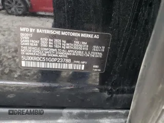2016 BMW X5 xDrive35i with VIN 5UXKR0C51G0P23788, listed as a Copart auction lot 44966485 with 145,032 mi miles and Salvage Title. Bid and sale history available at carsss.com. Image 14.