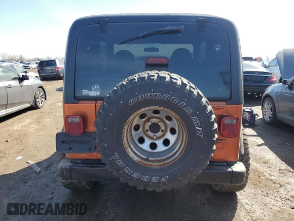 2001 Jeep Wrangler SE with VIN 1J4FA29P21P304534, listed as a Copart auction lot 50096735 with 161,181 mi miles and Salvage Title. Bid and sale history available at carsss.com. Image 6.