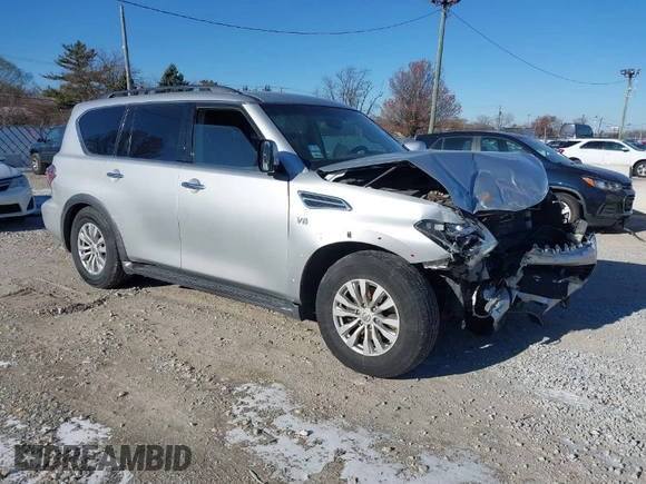 2017 Nissan Armada SV with VIN JN8AY2NC7H9505296, listed as a IAAI auction lot 41040388 with 1 mi miles. Bid and sale history available at carsss.com. Image 1.