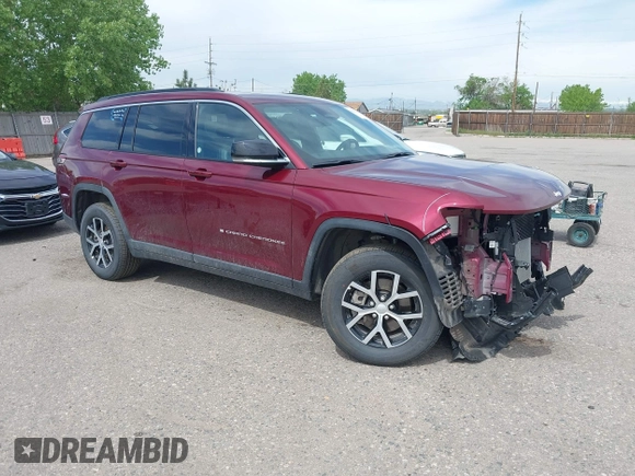 2024 Jeep Grand Cherokee Limited with VIN 1C4RJKBG6R8603317, listed as a IAAI auction lot 42256390 with 12,649 mi miles and . Bid and sale history available at DreamBid. Image 1.