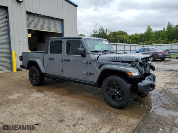 2021 Jeep Gladiator Sport S with VIN 1C6HJTAG1ML599287, listed as a Copart auction lot 71597864 with 23,186 mi miles and Salvage Title. Bid and sale history available at carsss.com. Image 4.