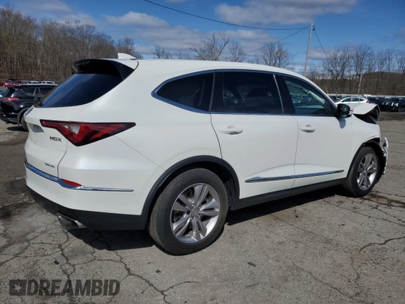 2022 Acura MDX with VIN 5J8YE1H34NL001829, listed as a Copart auction lot 51381795 with 50,698 mi miles and Salvage Title. Bid and sale history available at carsss.com. Image 3.