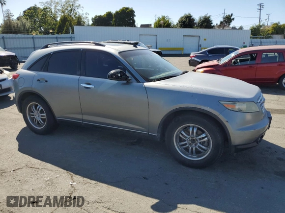 2005 Infiniti FX z VIN JNRAS08U65X107803, wystawiony jako Copart lot #59174535 z przebiegiem 175 089 mil mil oraz Czysty tytuł • Clean title. Historia ofert i sprzedaży dostępna na DreamBid. Obrazek 4.