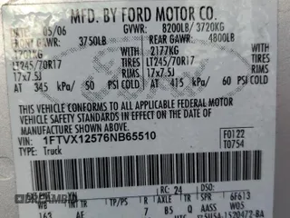 2006 Ford F-150 XL with VIN 1FTVX12576NB65510, listed as a Copart auction lot 41471625 with 86,056 mi miles and Salvage title. Bid and sale history available at DreamBid. Image 12.