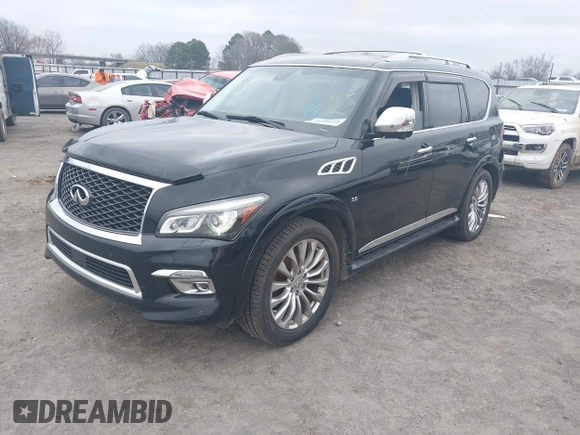 2016 Infiniti QX80 with VIN JN8AZ2NE7G9125856, listed as a IAAI auction lot 41480843 with 148,375 mi miles. Bid and sale history available at carsss.com. Image 2.