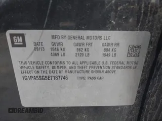 2014 Chevrolet Cruze LS with VIN 1G1PA5SG5E7187746, listed as a IAAI auction lot 41928039 with 98,633 mi miles and . Bid and sale history available at DreamBid. Image 9.