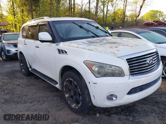 2012 Infiniti QX56 7-passenger with VIN JN8AZ2NF8C9517909, listed as a IAAI auction lot 41982636 with 186,422 mi miles and . Bid and sale history available at DreamBid. Image 1.