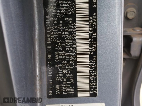 2006 Toyota Matrix STD z VIN 2T1KR32E86C582856, wystawiony jako Copart lot #51451135 z przebiegiem 216 153 mil mil oraz Szkoda całkowita • Salvage title. Historia ofert i sprzedaży dostępna na DreamBid. Obrazek 14.