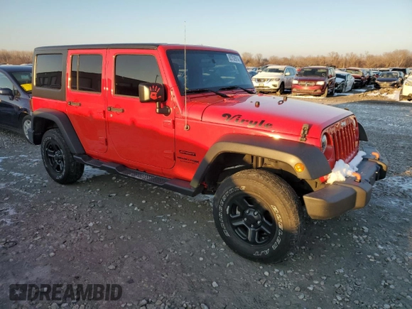 2018 Jeep Wrangler Unlimited Sport S with VIN 1C4BJWDG1JL816411, listed as a Copart auction lot 82702914 with 37,092 mi miles and Salvage Title. Bid and sale history available at DreamBid. Image 4.