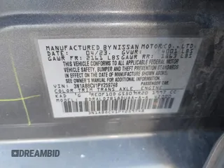 2023 Nissan Sentra SV with VIN 3N1AB8CV1PY259748, listed as a IAAI auction lot 41496431 with 45,147 mi miles and . Bid and sale history available at DreamBid. Image 9.