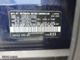 2022 Mitsubishi Outlander SEL with VIN JA4J4VA87NZ088651, listed as a Copart auction lot 50213185 with 33,956 mi miles and Salvage Title. Bid and sale history available at carsss.com. Image 12.