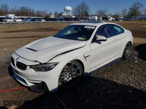 2018 BMW M4 with VIN WBS4Y9C52JAC86351, listed as a Copart auction lot 40470403 with 46,672 mi miles. Bid and sale history available at carsss.com. Image 1.