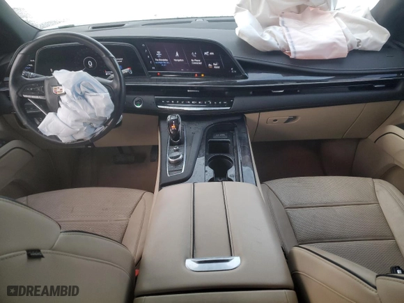 2021 Cadillac Escalade Premium Luxury with VIN 1GYS4BKL8MR197141, listed as a Copart auction lot 41915145 with 104,603 mi miles and Salvage Title. Bid and sale history available at carsss.com. Image 8.