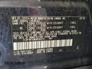 2019 Toyota RAV4 XLE with VIN 2T3P1RFV9KW030373, listed as a Copart auction lot 56887845 with 131,835 mi miles and Salvage title. Bid and sale history available at DreamBid. Image 13.