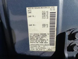 2010 Nissan Maxima 3.5 SV w/Premium Pkg with VIN 1N4AA5AP6AC831809, listed as a IAAI auction lot 41684547 with 123,194 mi miles. Bid and sale history available at carsss.com. Image 9.