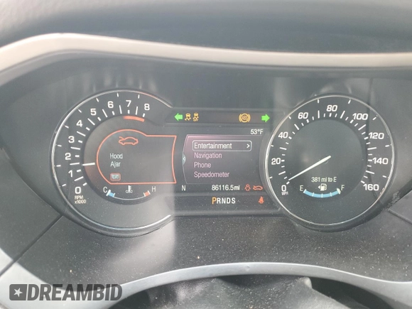 2017 Lincoln MKZ Select with VIN 3LN6L5D94HR664199, listed as a Copart auction lot 46431835 with 86,116 mi miles and Salvage title. Bid and sale history available at DreamBid. Image 9.