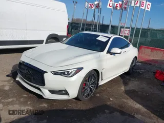 2018 Infiniti Q60 RED SPORT 400 with VIN JN1FV7EL6JM630898, listed as a IAAI auction lot 41628560 with 57,224 mi miles. Bid and sale history available at carsss.com. Image 2.