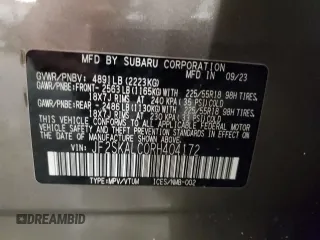 2024 Subaru Forester Limited with VIN JF2SKALC0RH404172, listed as a Copart auction lot 60431255 with 22,348 mi miles and Salvage title. Bid and sale history available at DreamBid. Image 13.