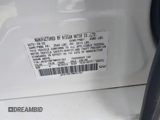 2021 Infiniti Q50 Luxe z VIN JN1EV7BP7MM701341, wystawiony jako IAAI lot #42482824 z przebiegiem 71 146 mil mil oraz . Historia ofert i sprzedaży dostępna na DreamBid. Obrazek 9.