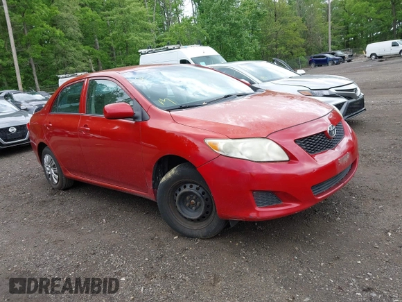 2009 Toyota Corolla with VIN JTDBL40E399050323, listed as a IAAI auction lot 42206910 with 180,935 mi miles. Bid and sale history available at carsss.com. Image 1.