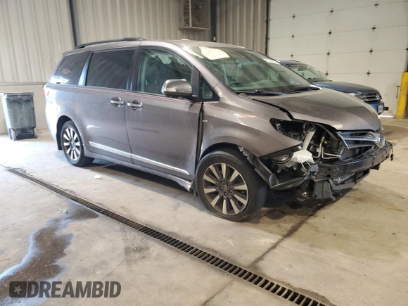 2019 Toyota Sienna XLE with VIN 5TDDZ3DC0KS218985, listed as a Copart auction lot 62550935 with 42,925 mi miles and Salvage title. Bid and sale history available at DreamBid. Image 4.