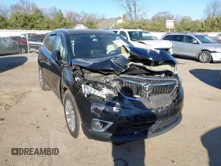 2019 Buick Envision Essence with VIN LRBFXCSA1KD126875, listed as a IAAI auction lot 40980730 with 96,930 mi miles and . Bid and sale history available at carsss.com. Image 1.