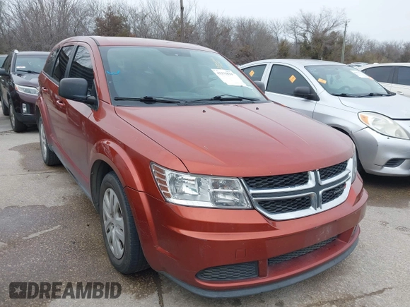 2014 Dodge Journey American Value Pkg with VIN 3C4PDCAB7ET258997, listed as a IAAI auction lot 41375834 with 230,868 mi miles. Bid and sale history available at carsss.com. Image 1.