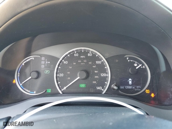 2012 Lexus CT 200h with VIN JTHKD5BH2C2110732, listed as a Copart auction lot 45756515 with 129381 miles and Salvage Title. Bid and sale history available at carsss.com. Image 9.