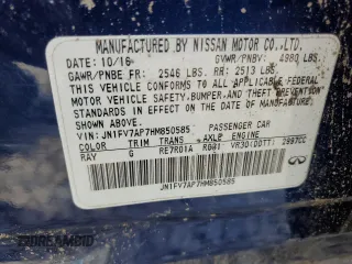 2017 Infiniti Q50 Red Sport 400 with VIN JN1FV7AP7HM850585, listed as a Copart auction lot 57649675 with 83,936 mi miles and Salvage title. Bid and sale history available at DreamBid. Image 12.