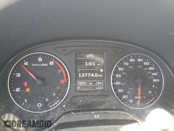 2015 Audi A3 2.0T Premium Plus with VIN WAU3FLFF5F1123706, listed as a Copart auction lot 49510785 with 74,819 mi miles and Salvage Title. Bid and sale history available at carsss.com. Image 9.