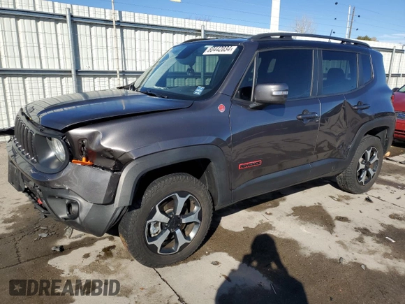 2019 Jeep Renegade Trailhawk z VIN ZACNJBC18KPK03246, wystawiony jako Copart lot #80442034 z przebiegiem 68 282 mil mil oraz Szkoda całkowita • Salvage title. Historia ofert i sprzedaży dostępna na DreamBid. Obrazek 1.