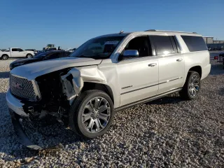 2015 GMC Yukon XL Denali with VIN 1GKS1JKJ7FR176988, listed as a Copart auction lot 47838205 with 0 mi miles and Salvage Title. Bid and sale history available at carsss.com. Image 1.