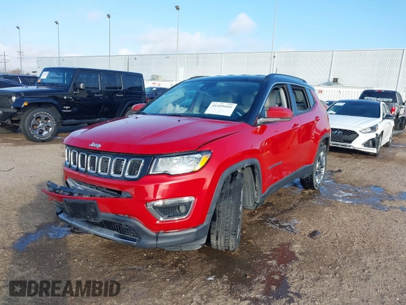 2019 Jeep Compass Limited with VIN 3C4NJCCB1KT638104, listed as a IAAI auction lot 41499495 with 56,270 mi miles. Bid and sale history available at carsss.com. Image 2.