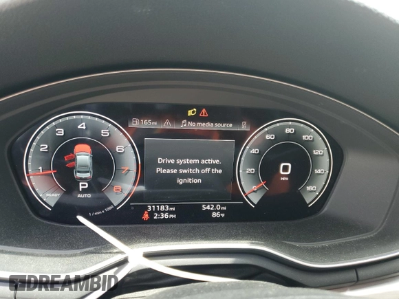 2021 Audi A4 S line Premium Plus with VIN WAUEAAF43MN002480, listed as a Copart auction lot 50834195 with 31,183 mi miles and Salvage Title. Bid and sale history available at DreamBid. Image 9.