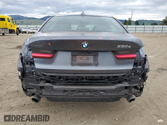 2021 BMW 3 Series 330e with VIN 3MW5P7J02M8B94208, listed as a Copart auction lot 48971455 with 22,228 mi miles and Salvage Title. Bid and sale history available at carsss.com. Image 6.